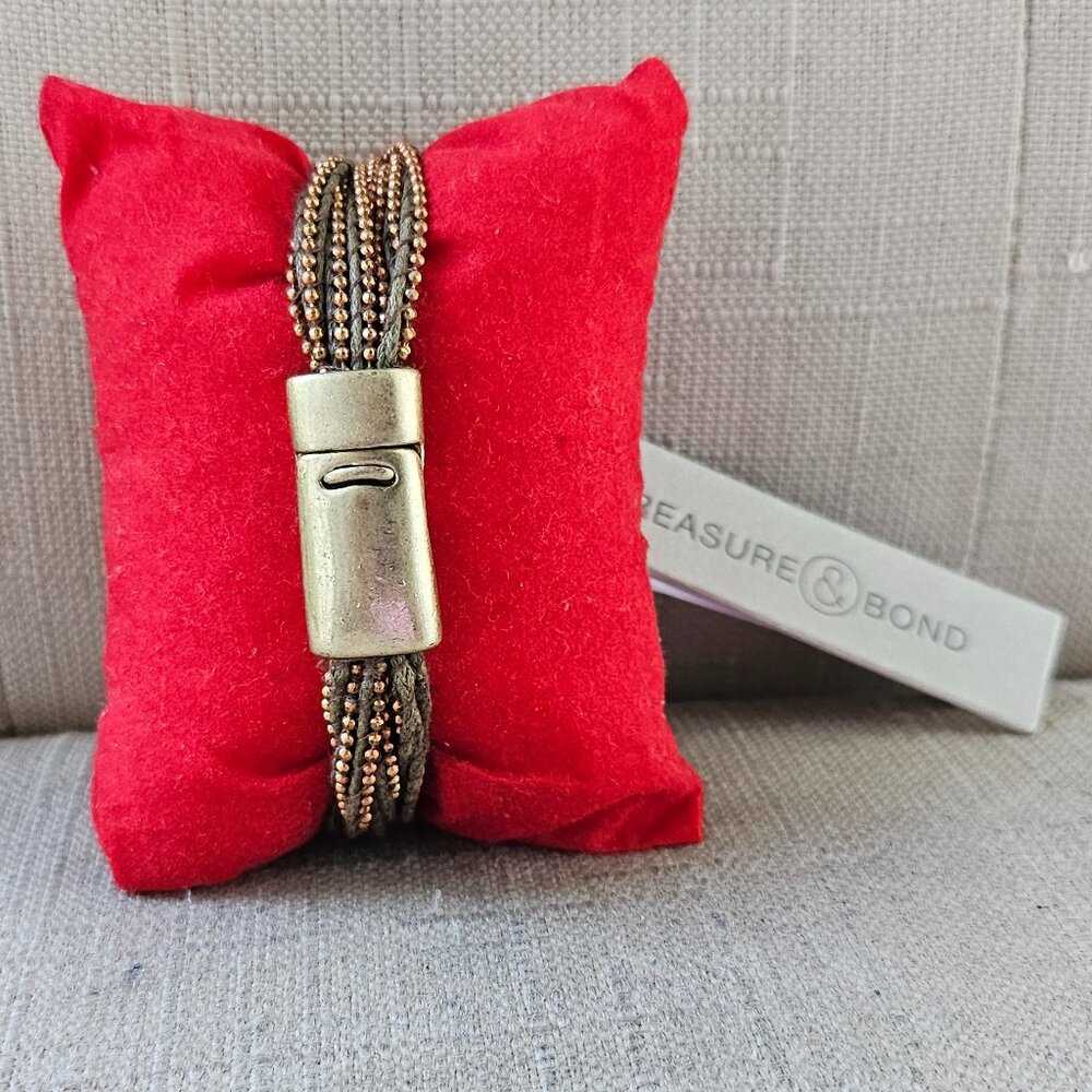 Treasure & Bond Girls Bracelet Brown Wrist Band Magnet Closure New $35